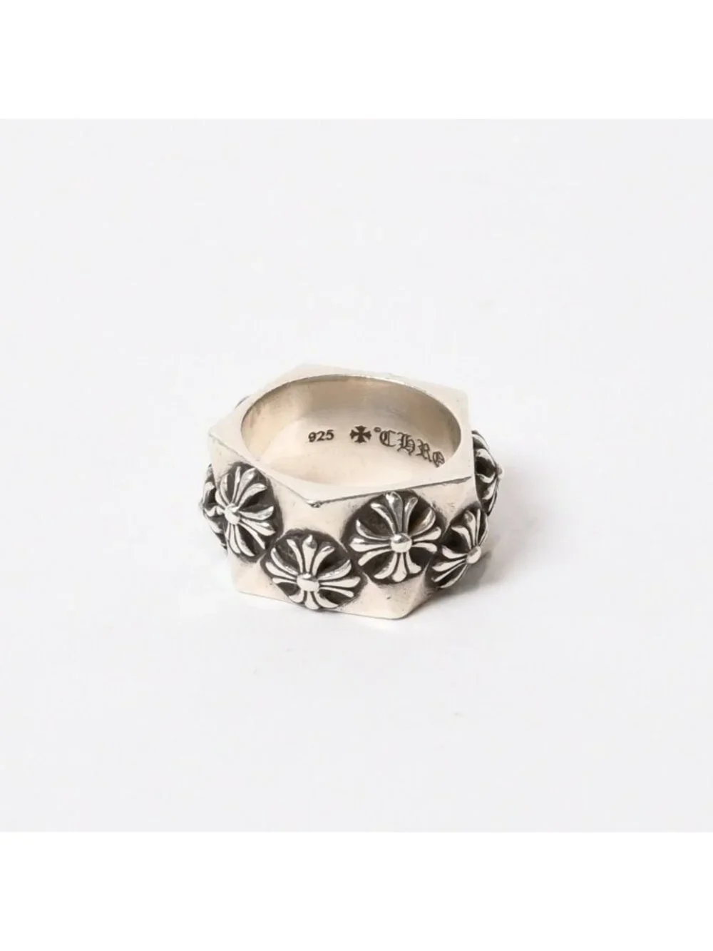Chrome Hearts Pentagon Ring CH Plus 925 Sterling Silver